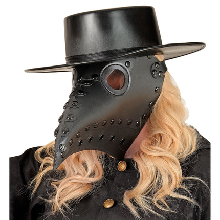 Halloween-Maske: Schwarzer Pestarzt