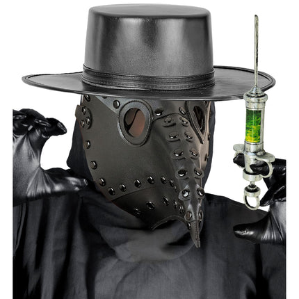 Halloween-Maske: Schwarzer Pestarzt