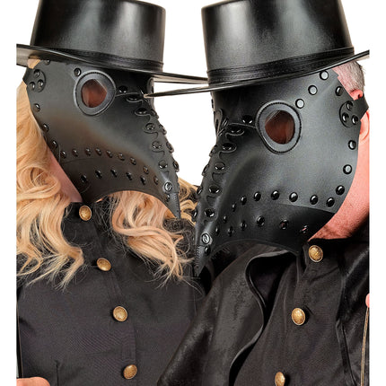 Halloween-Maske: Schwarzer Pestarzt