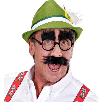 Schwarze Brille mit Nase, Schnurrbart und Augenbrauen