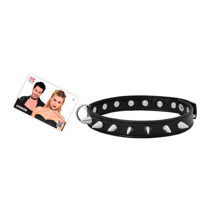 Halloween-Choker, schwarz, mit Stacheln