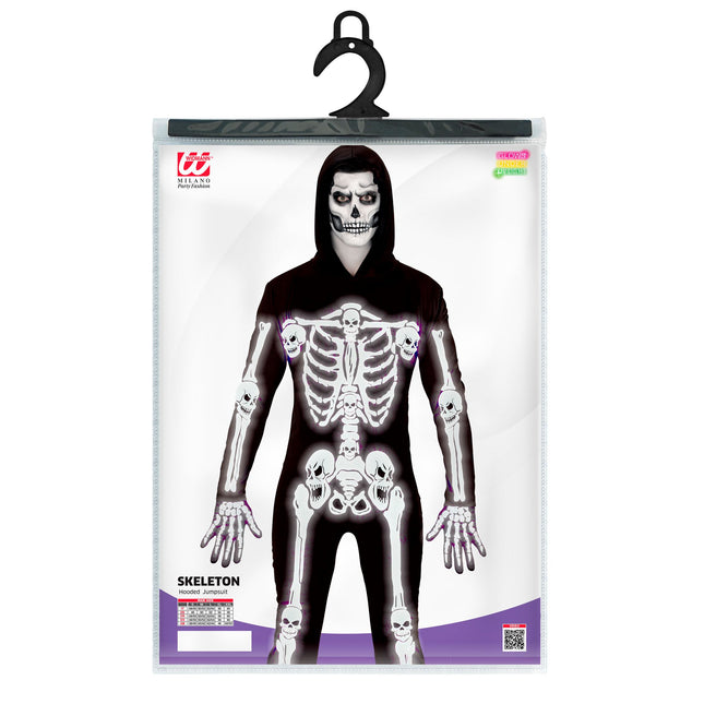 Halloween Kostüm Schwarz Weiß Männer Skelett