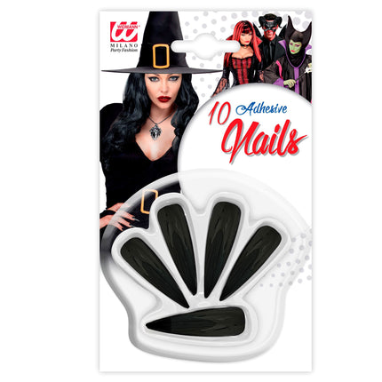 Halloween-Nagelaufkleber, schwarz, 10 Stück