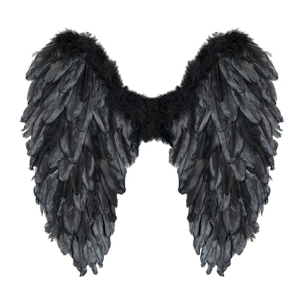 Schwarze Flügel faltbar 50cm