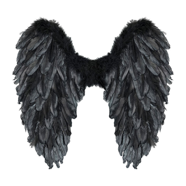 Schwarze Flügel faltbar 50cm