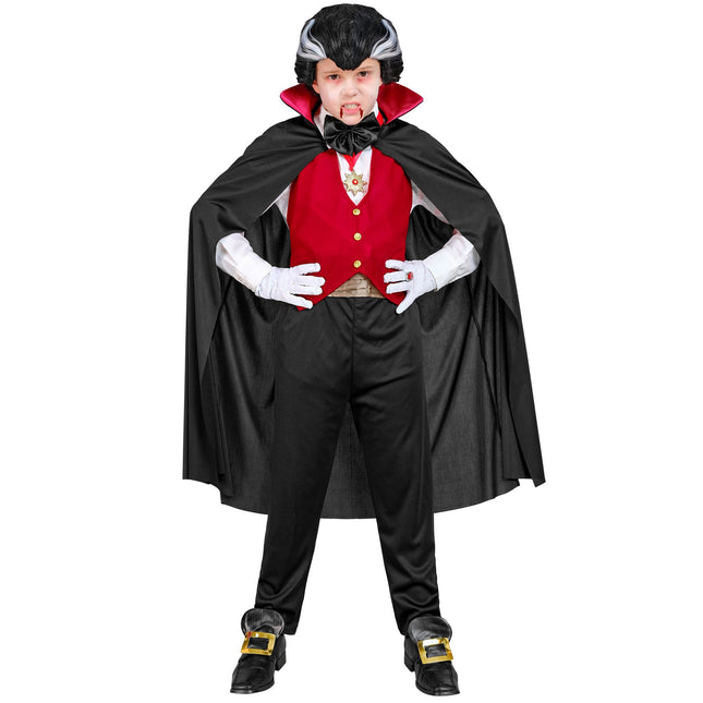 Halloween Kostüm Schwarz Rot Kind Vampir 5 Stück