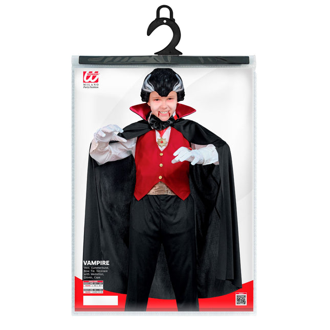 Halloween Kostüm Schwarz Rot Kind Vampir 5 Stück