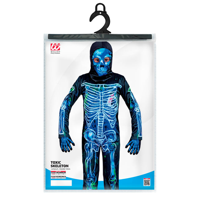 Halloween Kostüm Schwarz Blau Kind Skelett 2 Stück