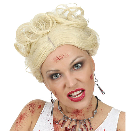 Halloween-Ohrringe Schere mit Blut