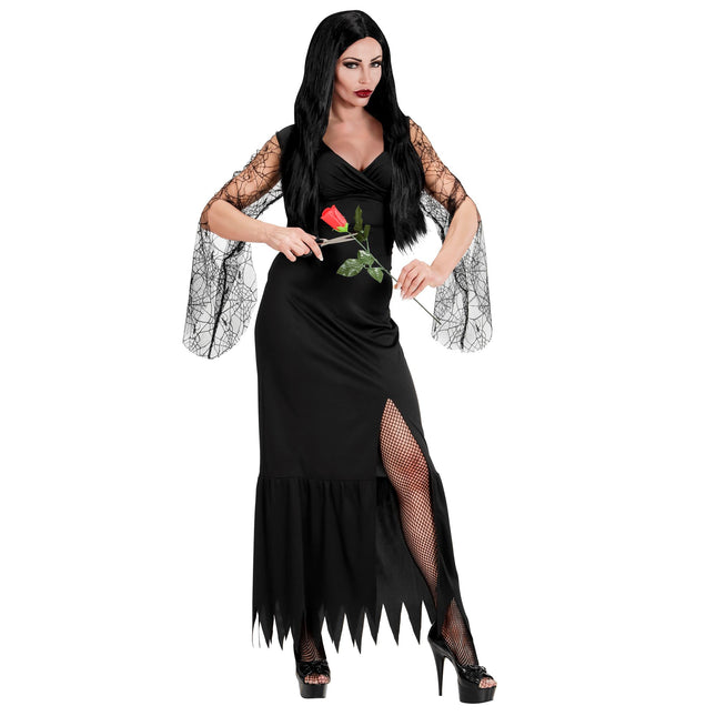 Halloween Kostüm Schwarz Damen Langes Kleid