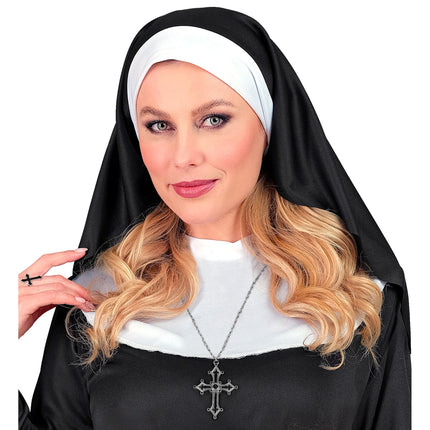 Halloween-Halskette mit Kreuz und Edelsteinen