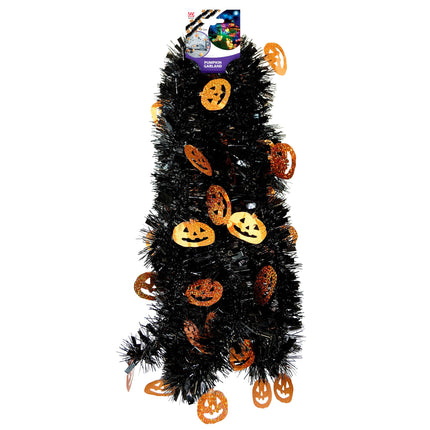 Halloween Girlande Schwarz Orange Kürbis 3m
