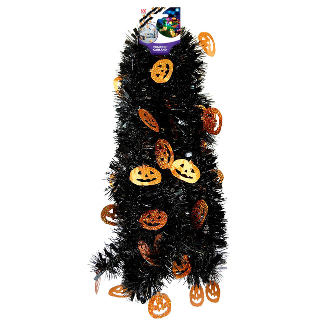 Halloween Girlande Schwarz Orange Kürbis 3m