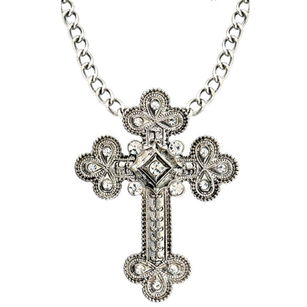 Halloween Halskette Silber Kreuz Steine