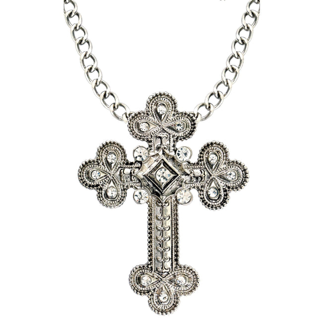 Halloween Halskette Silber Kreuz Steine