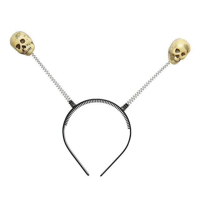 Halloween Haarband Weiße Totenköpfe