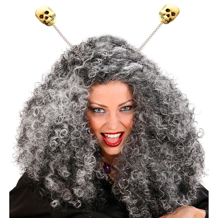 Halloween Haarband Weiße Totenköpfe