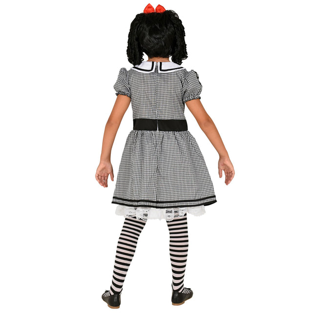 Halloween Kostüm Weißes Schwarzes Mädchen Puppe