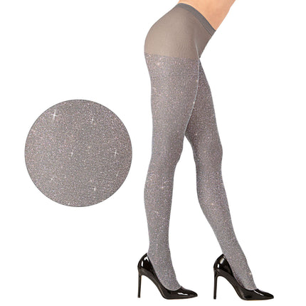 Silberne Strumpfhose mit Glitzer