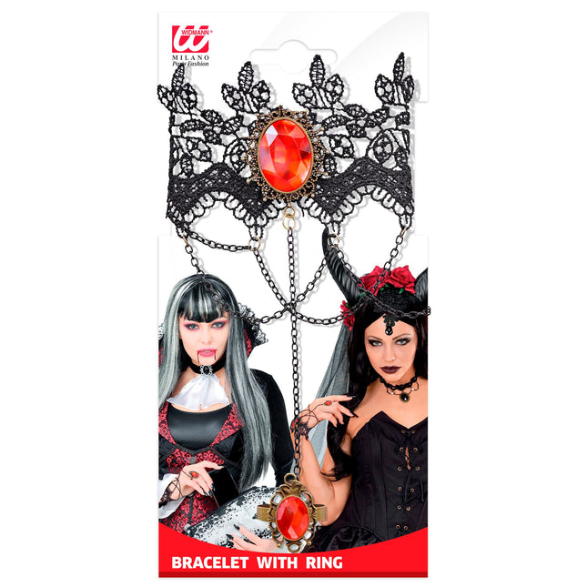 Halloween Armband Rote Steinspitze