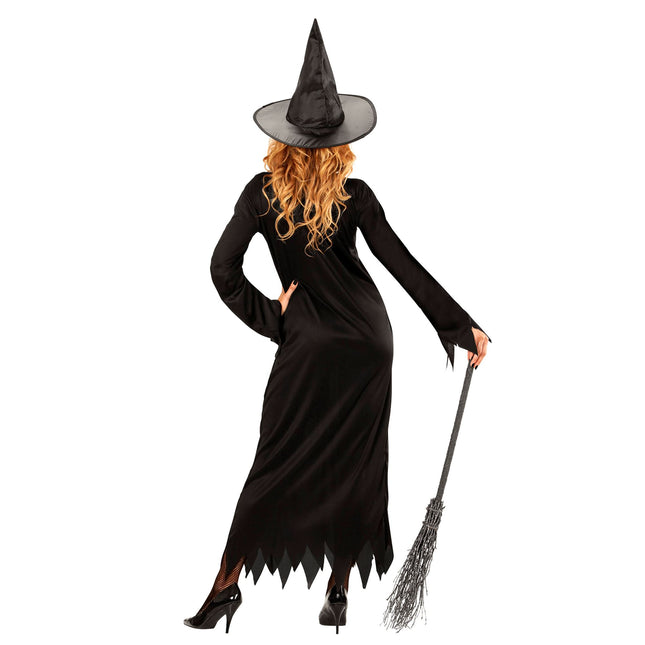 Halloween Kostüm Schwarz Gold Damen Hexe 2 Stück