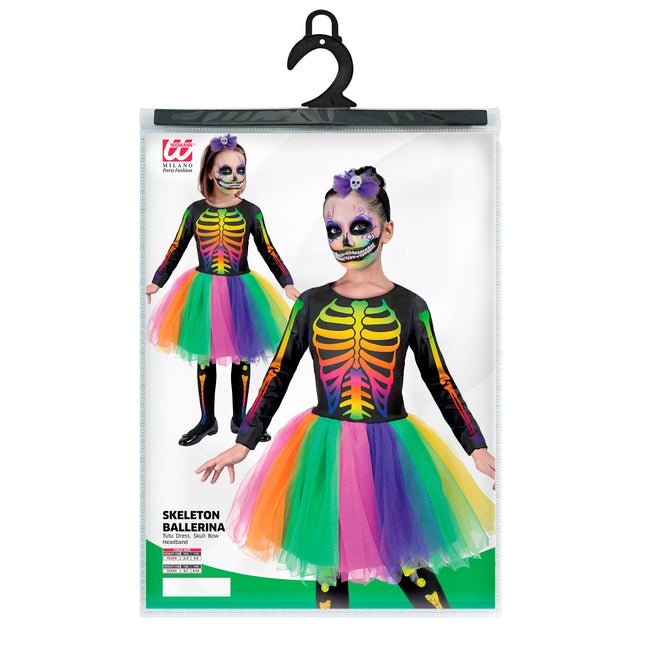 Halloween Kleid Buntes Skelett