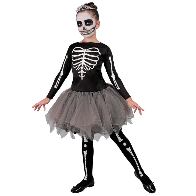 Halloween Kleid Mädchen Ballerina Skelett
