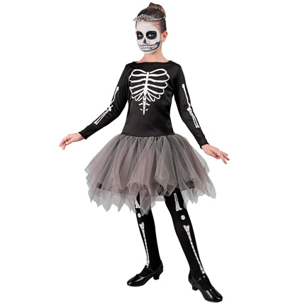 Halloween Kleid Mädchen Ballerina Skelett