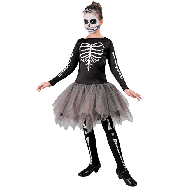 Halloween Kleid Mädchen Ballerina Skelett