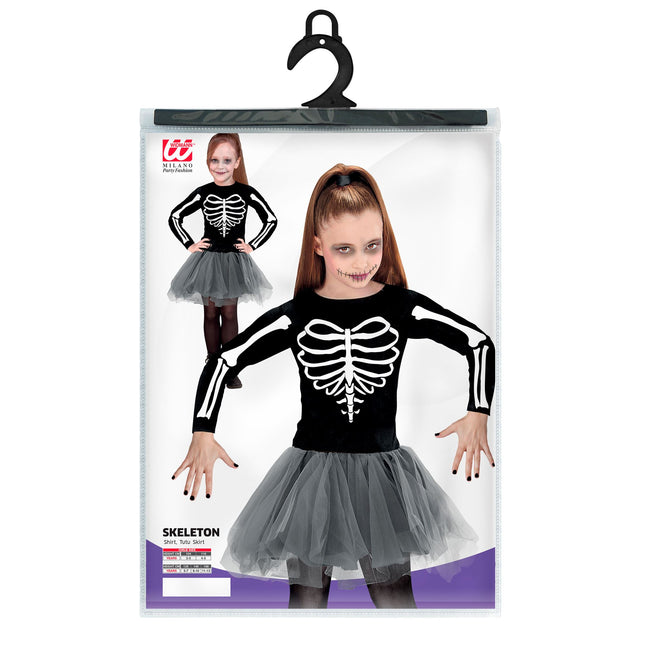 Halloween Kleid Mädchen Ballerina Skelett