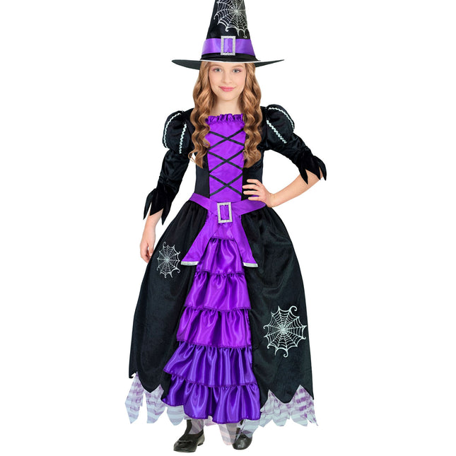 Halloween Kleid Lila Mädchen Hexe