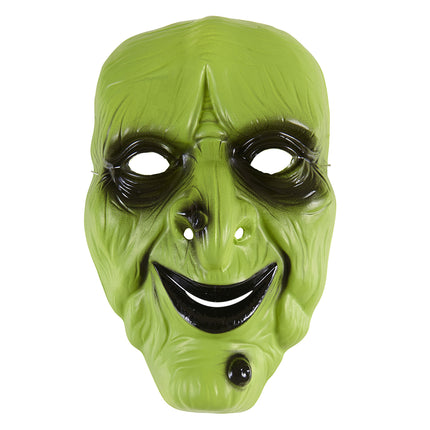 Halloween Maske Neon Grün Hexe