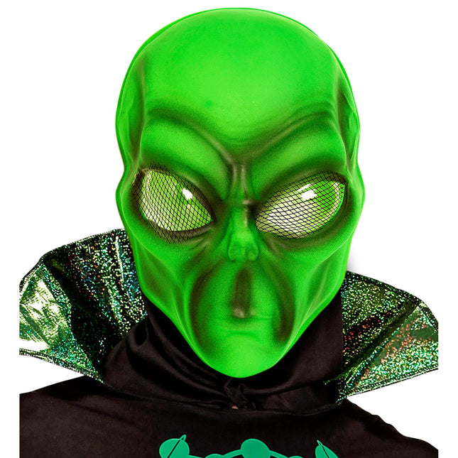 Halloween Maske Grünes Alien Plastik