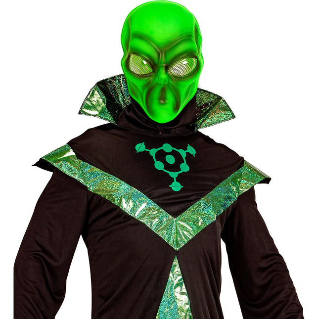 Halloween Maske Grünes Alien Plastik