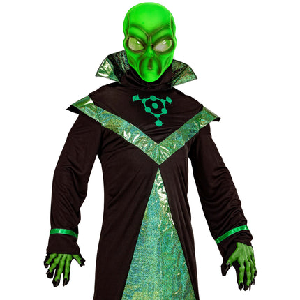 Halloween Maske Grünes Alien Plastik
