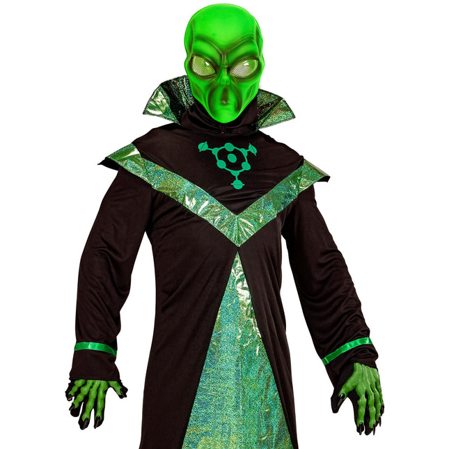 Halloween Maske Grünes Alien Plastik