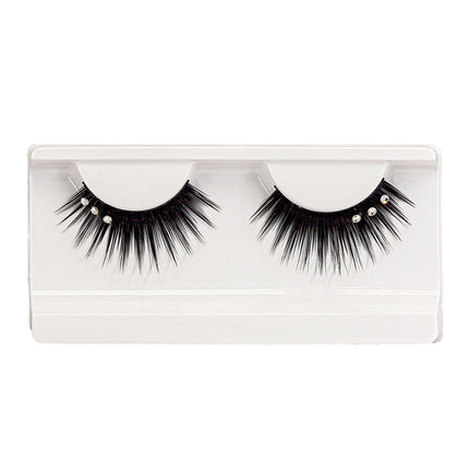 Schwarze Fake Lashes mit Steinen