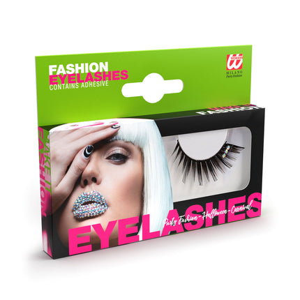 Schwarze Fake Lashes Steine