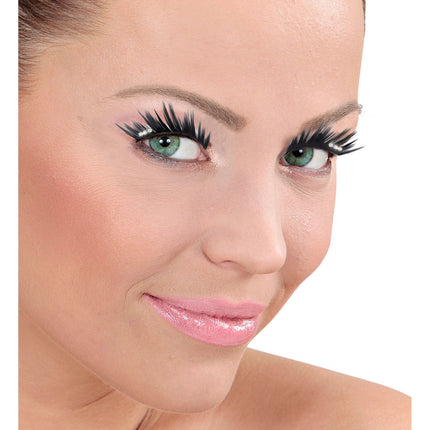 Schwarze Fake Lashes Steine