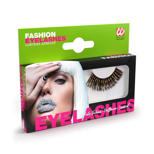 Falsche Wimpern in Schwarzgold