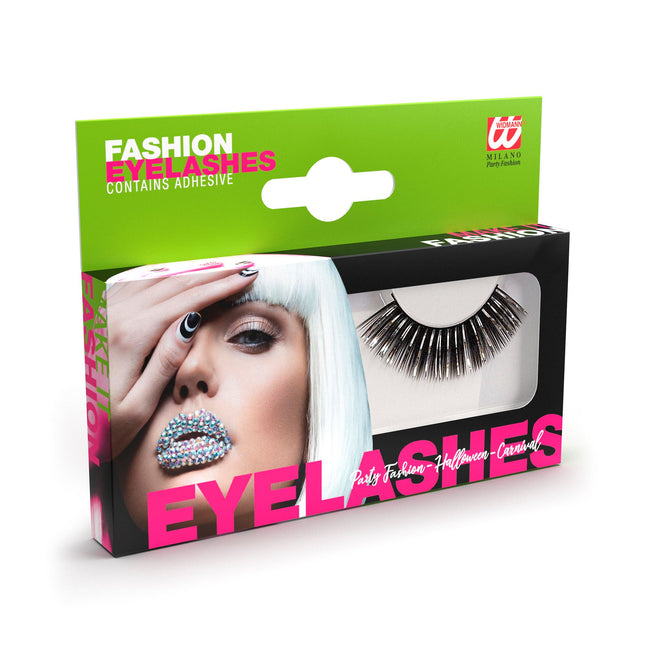Schwarz Silber Falsche Wimpern