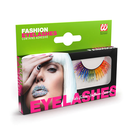 Falsche Wimpern in Regenbogenfarben