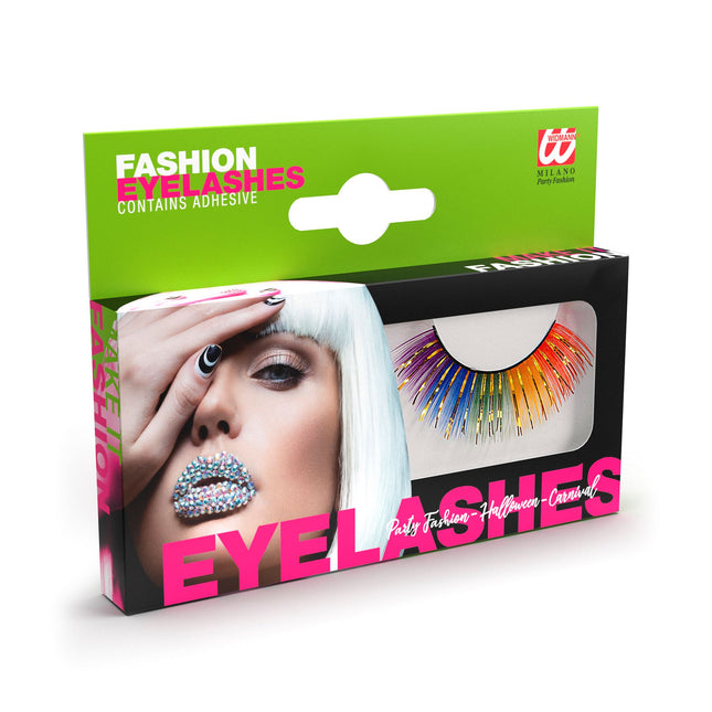 Falsche Wimpern in Regenbogenfarben