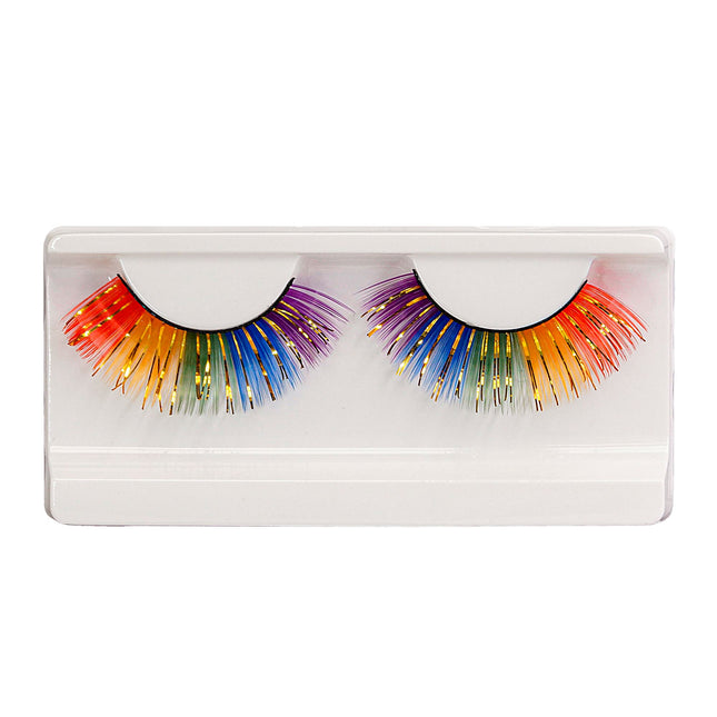 Falsche Wimpern in Regenbogenfarben