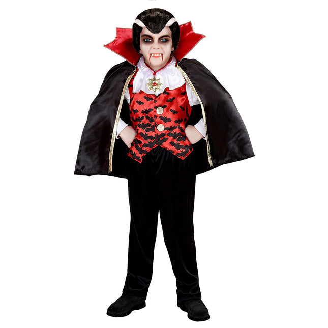 Halloween Kostüm Schwarz Rot Vampir Junge