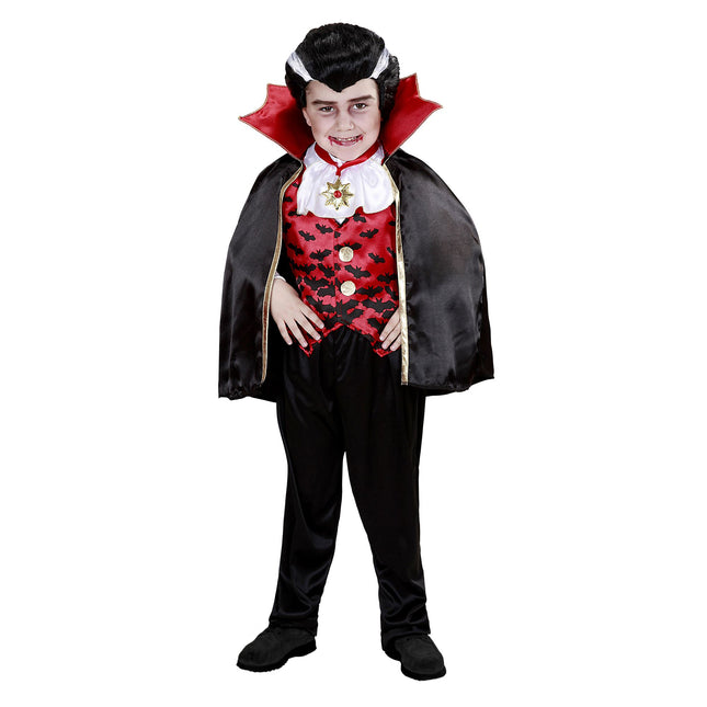 Halloween Kostüm Schwarz Rot Vampir Junge