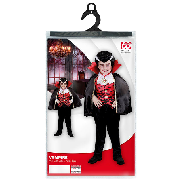 Halloween Kostüm Schwarz Rot Vampir Junge
