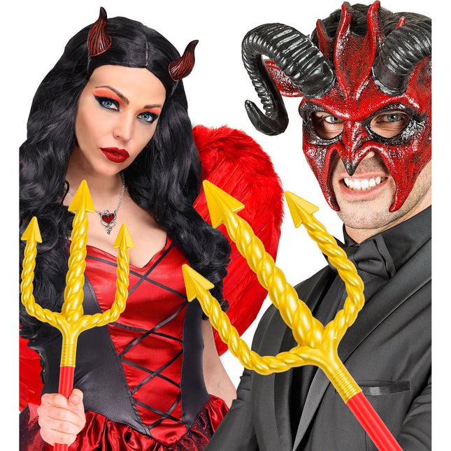 Halloween Dreizack Rot Gold 1,38m