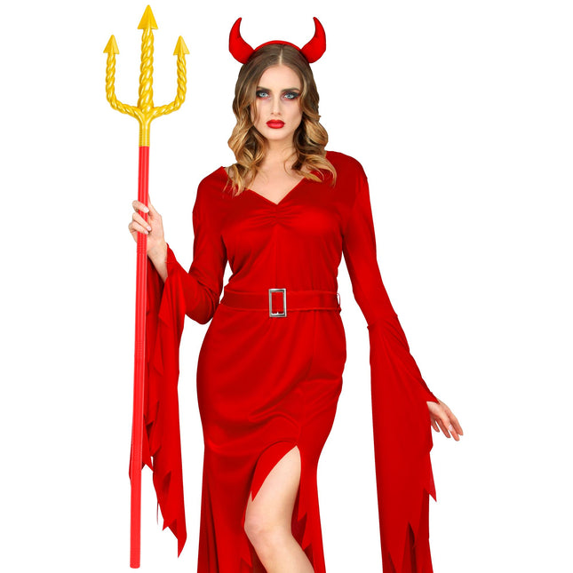 Halloween Dreizack Rot Gold 1,38m