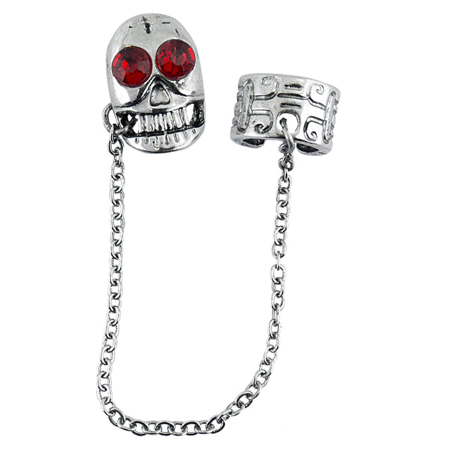 Halloween Ohrringe Totenkopf mit Edelstein